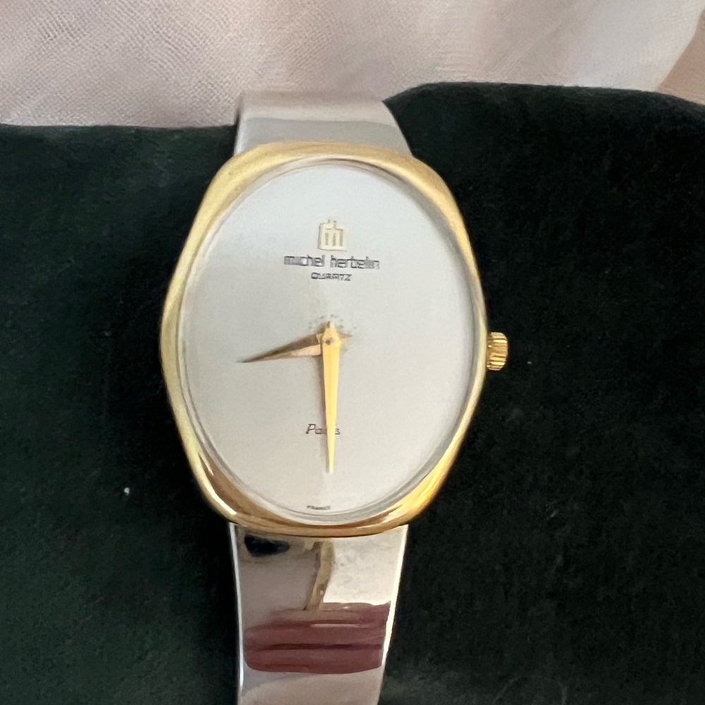 Michel Herbelin Vintage Gold Silver Tone Watch Swiss Made Women’s Classic.